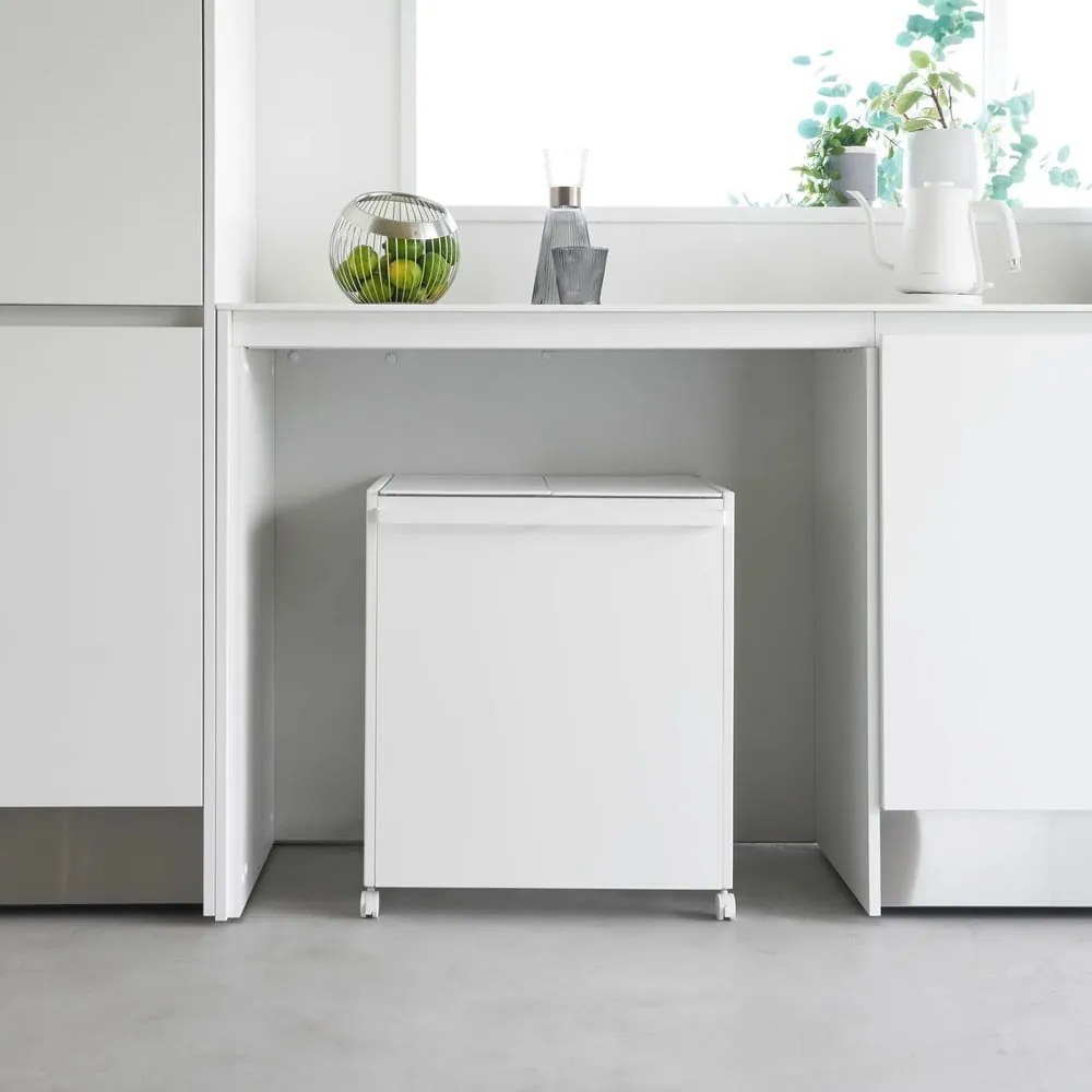 Coș de gunoi alb de reciclat din metal Tower – YAMAZAKI