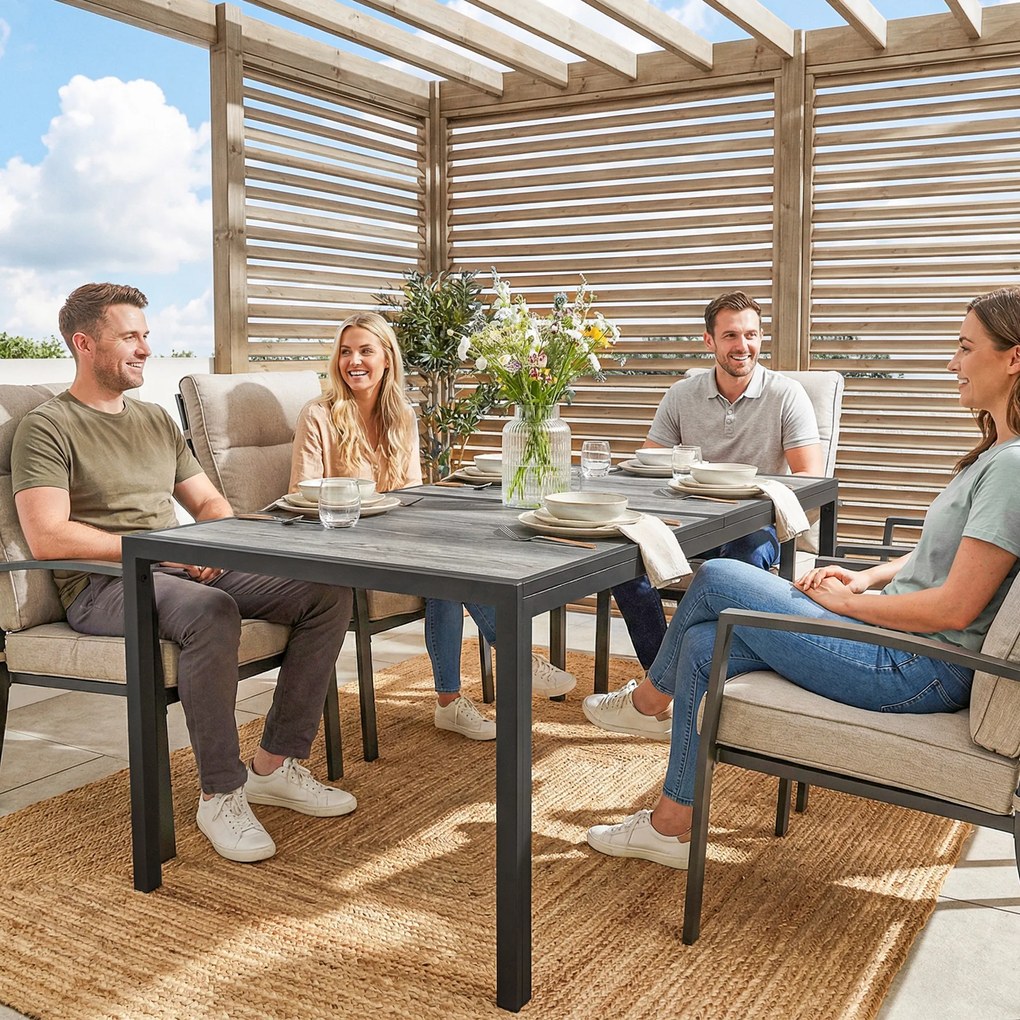 Outsunny Masă de grădină exterior pentru 6 persoane, balcon pentru terasă, pentru dining în aer liber | Aosom Romania
