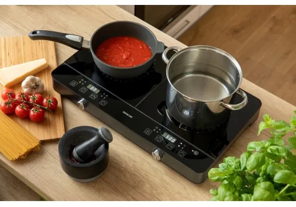 Plită cu inducție cu afișaj LCD, două ochiuri 3400W/230V Sencor