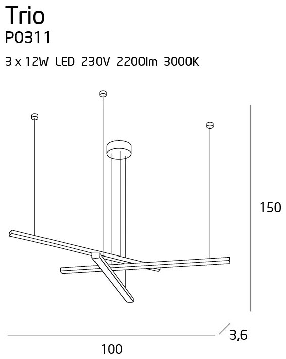 Lustra LED reglabila design modern TRIO P0311 MX