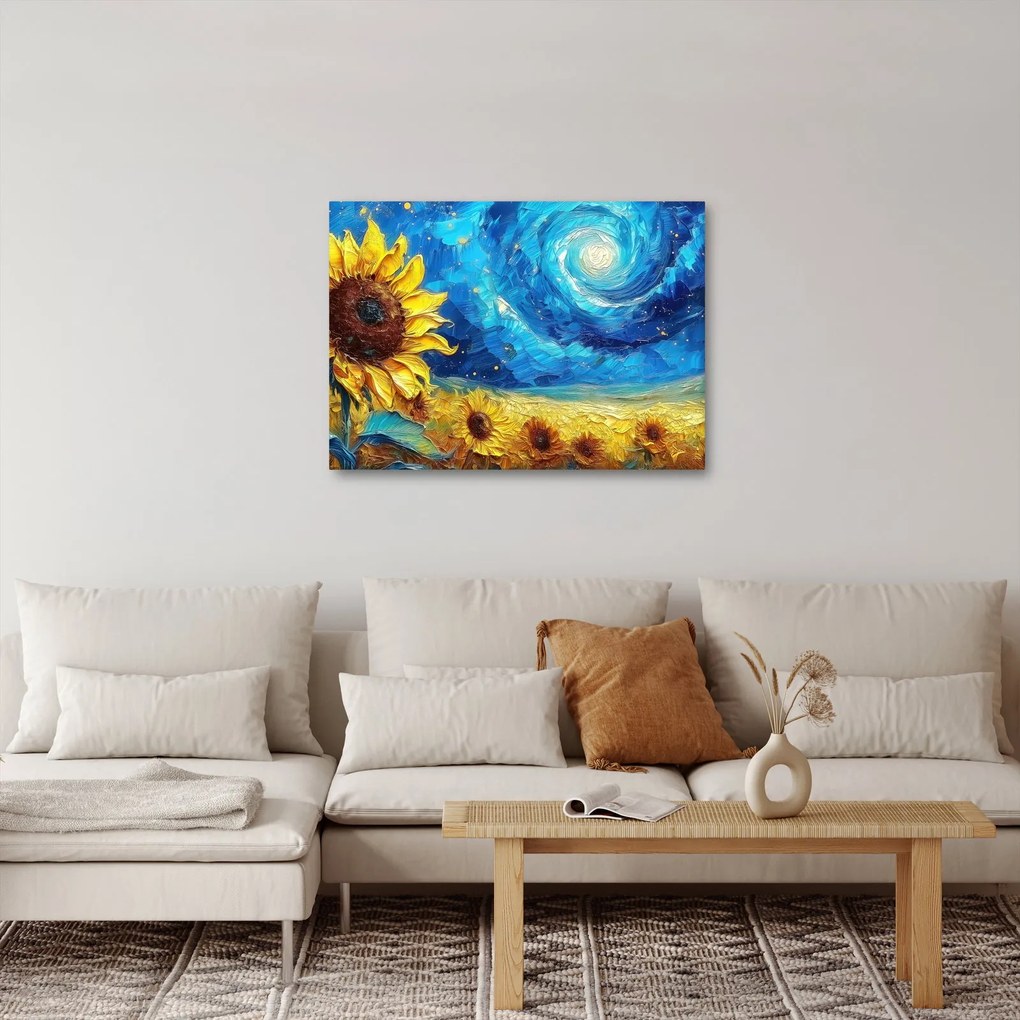 Tablou - Pictura floarea-soarelui (70x50 cm)