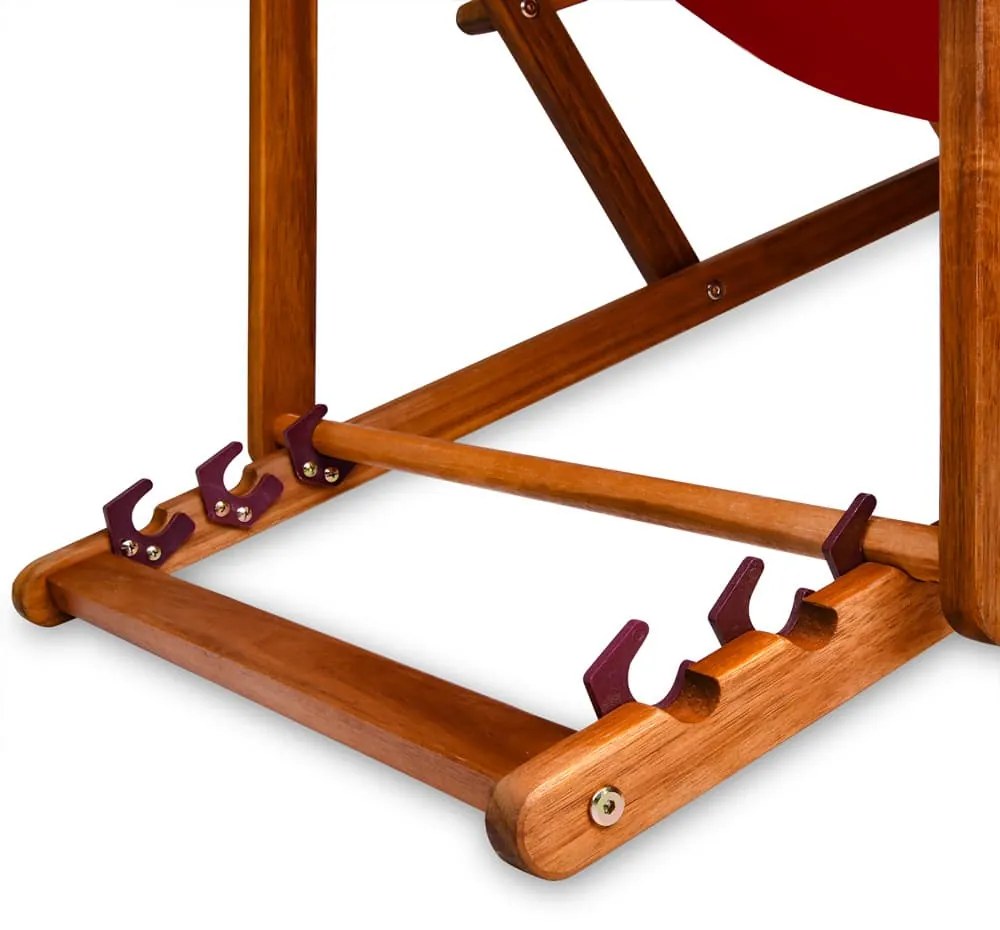 Șezlong de grădină SIENA, 65x87x102cm, roșu Casaria