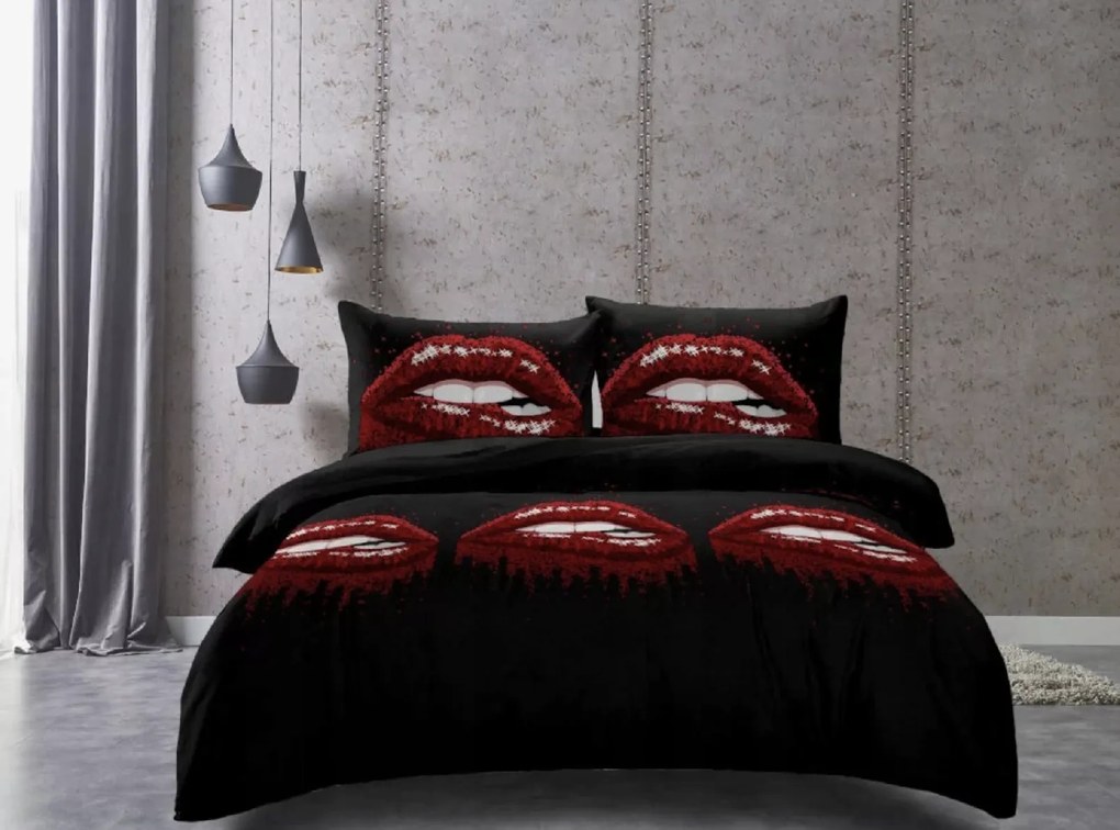 Lenjerie de pat din microfibra ROUGEA negru Dimensiune lenjerie de pat: 70 x 80 cm | 140 x 200 cm