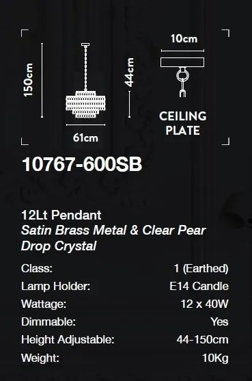 Candelabru cristal design lux elegant BELLE 12L