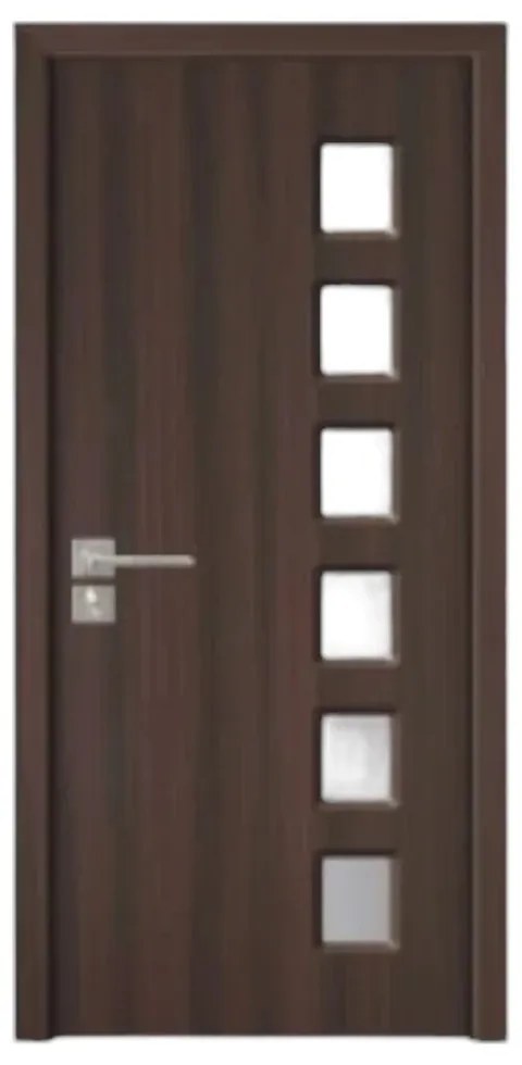 Usa Interior din MDF Novo Doors ND319, Cadru din Lemn Masiv, Geam Sablat, KIT COMPLET, Toc , Manere si balamale incluse (Culoare: Alb, Toc: Fix,