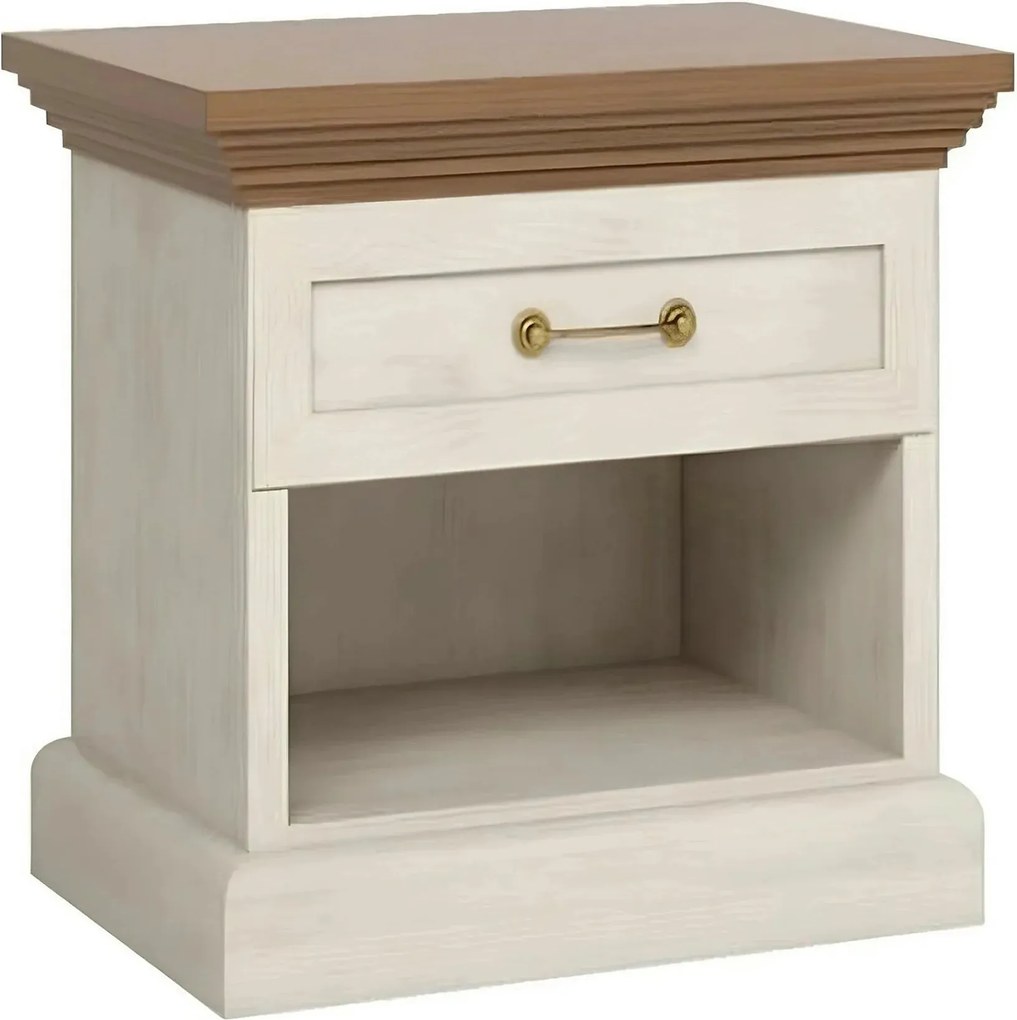 Noptiera ROYAL SN, pin nordic/stejar salbatic, PAL melaminat, 57x40x50
