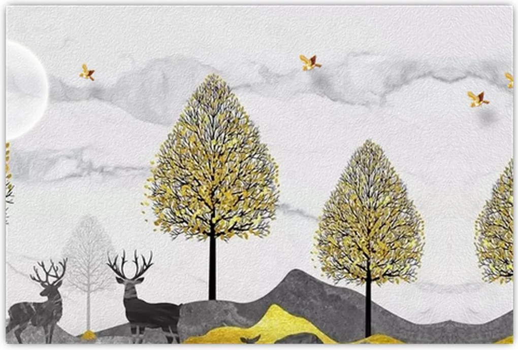 Tablou cu cerbi pictați (90x60 cm)