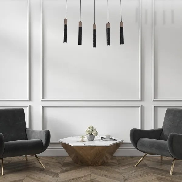 Lustră pe cablu SOLO 5xGU10/MR11/40W/230V negru