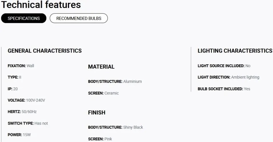 Aplica de perete design modern VENICE Pink