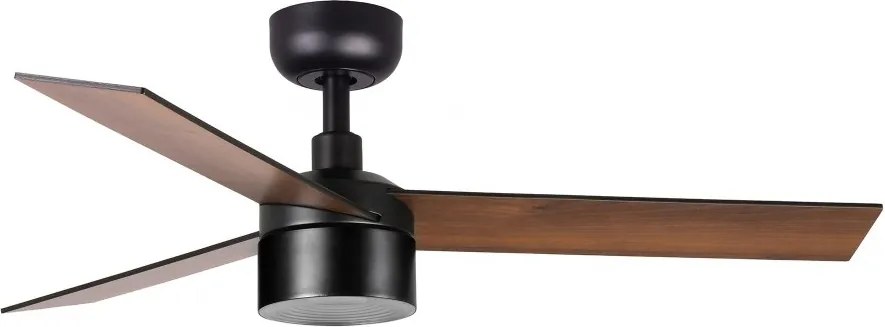 Lustra LED cu Ventilator tavan cu telecomanda RUDDER TEK 3 S negru/nuc 4000K