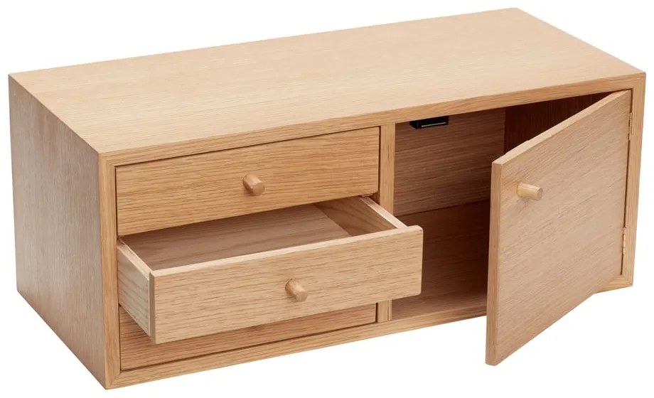 Dulap în culoare naturală cu aspect de lemn de stejar suspendat 50x20 cm Piccolo – Hübsch