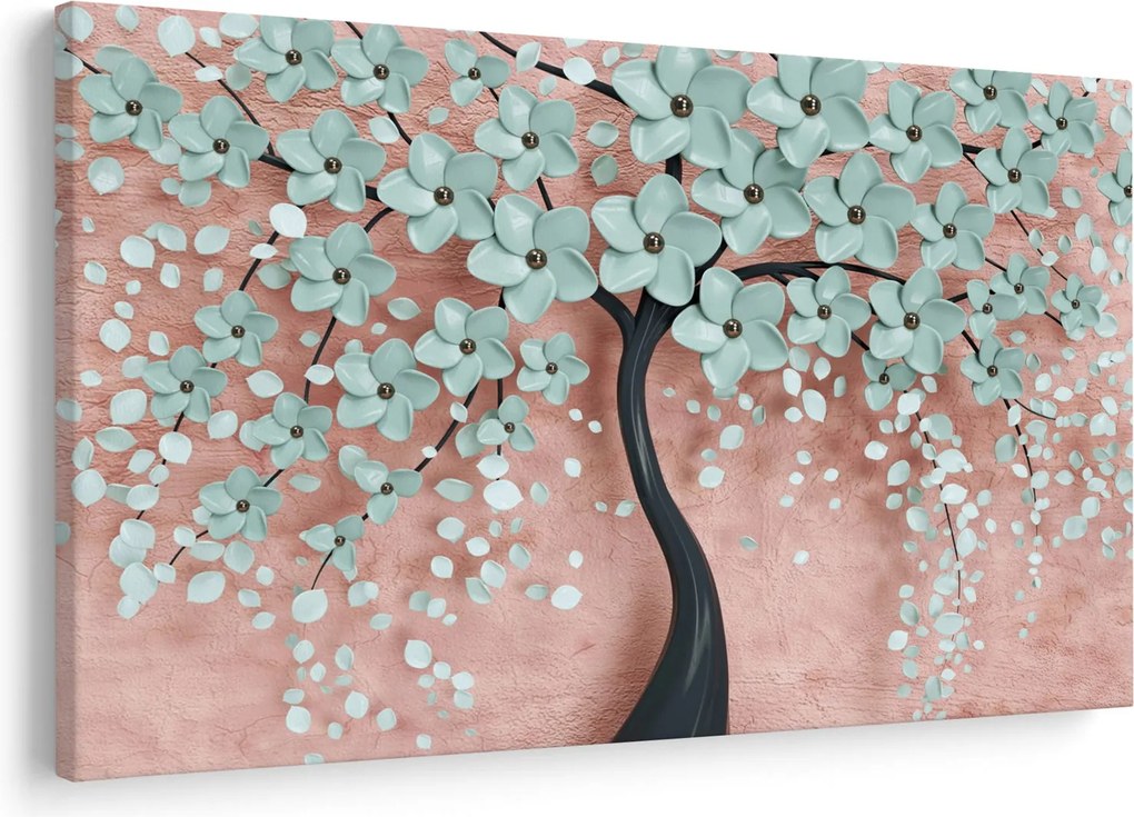 Tablou - Flori albastre în pastel (90x60 cm)
