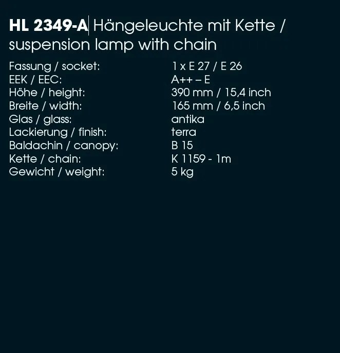 Lustra iluminat exterior din fier forjat design felinar HL 2349-A