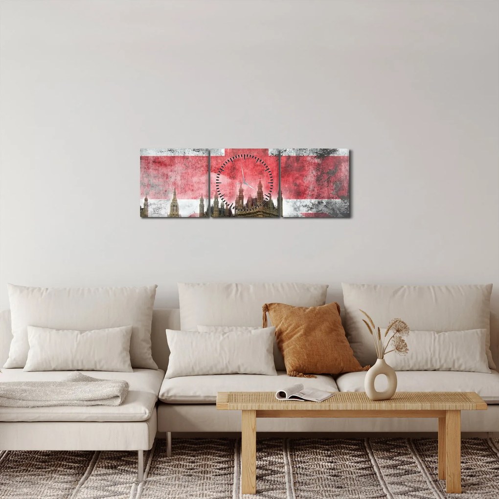 Tablou - Londra (cu ceas) (90x30 cm)