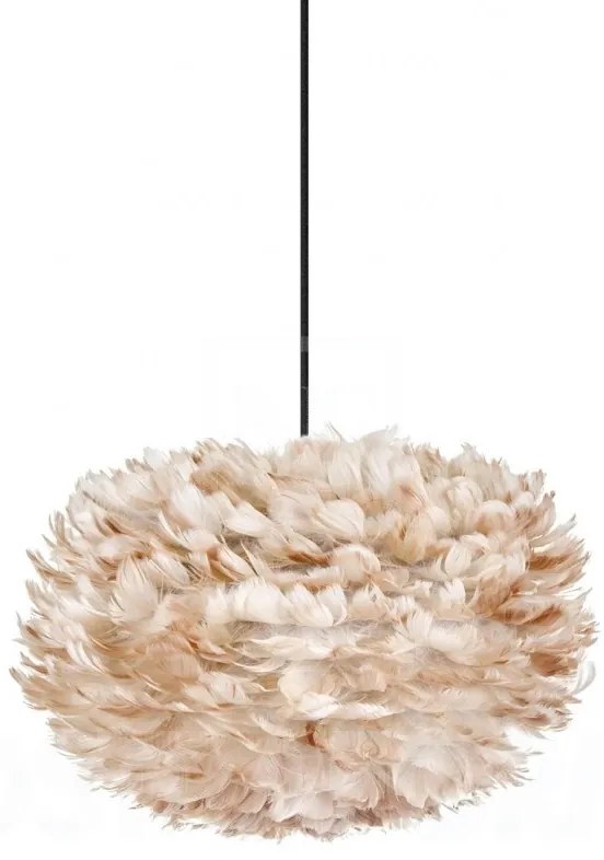 Abajur modern cu pene de gasca EOS maro deschis, 35cm