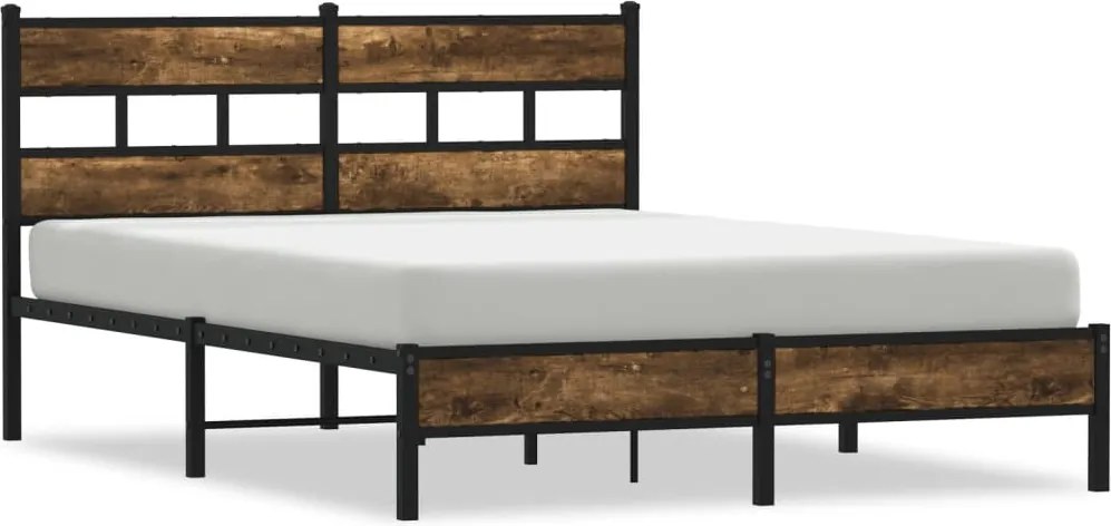 vidaXL Cadru de pat fără saltea, cu tăblie, stejar sonoma, 160x200 cm