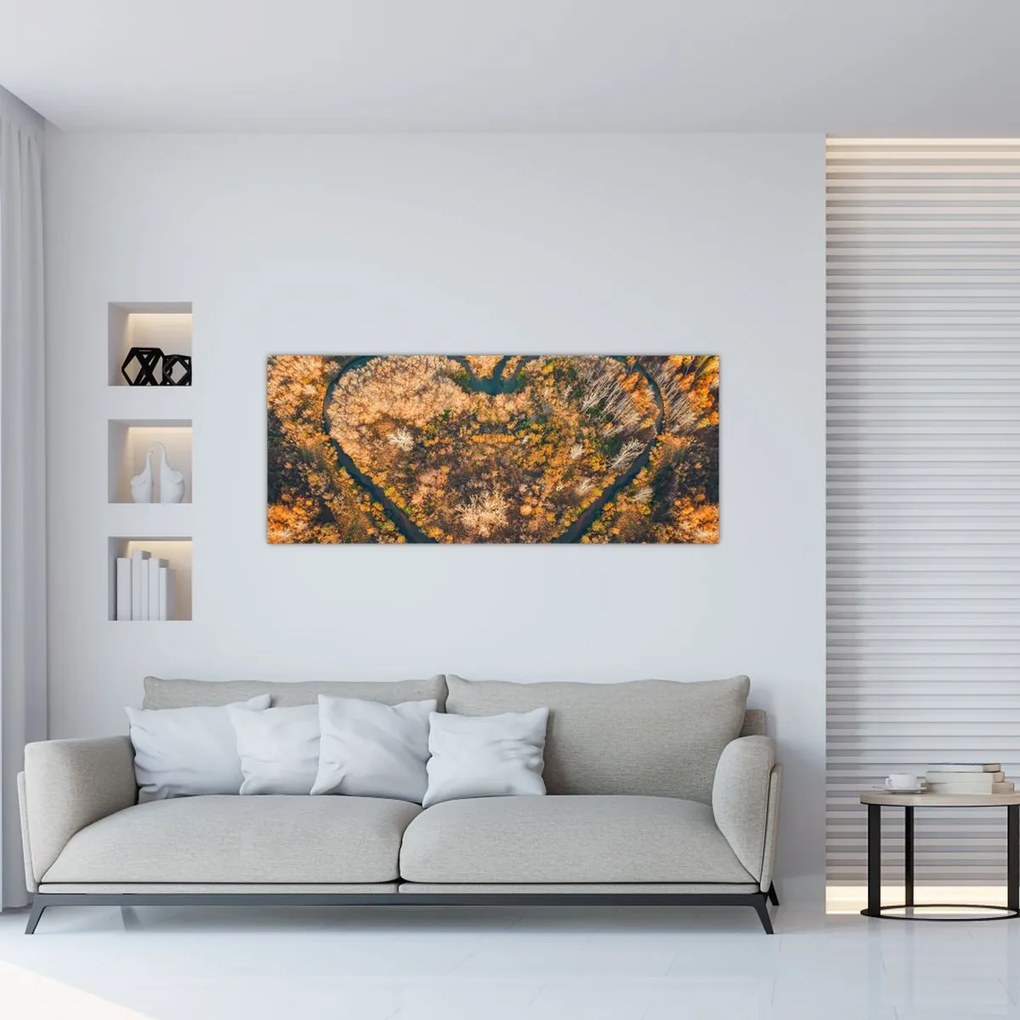 Tablou - Râu în formă de inimă (120x50 cm)