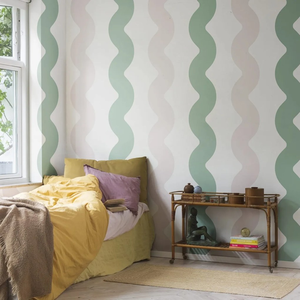 Fototapet, Wobbly, Green &amp; Pink, Rebel Walls
