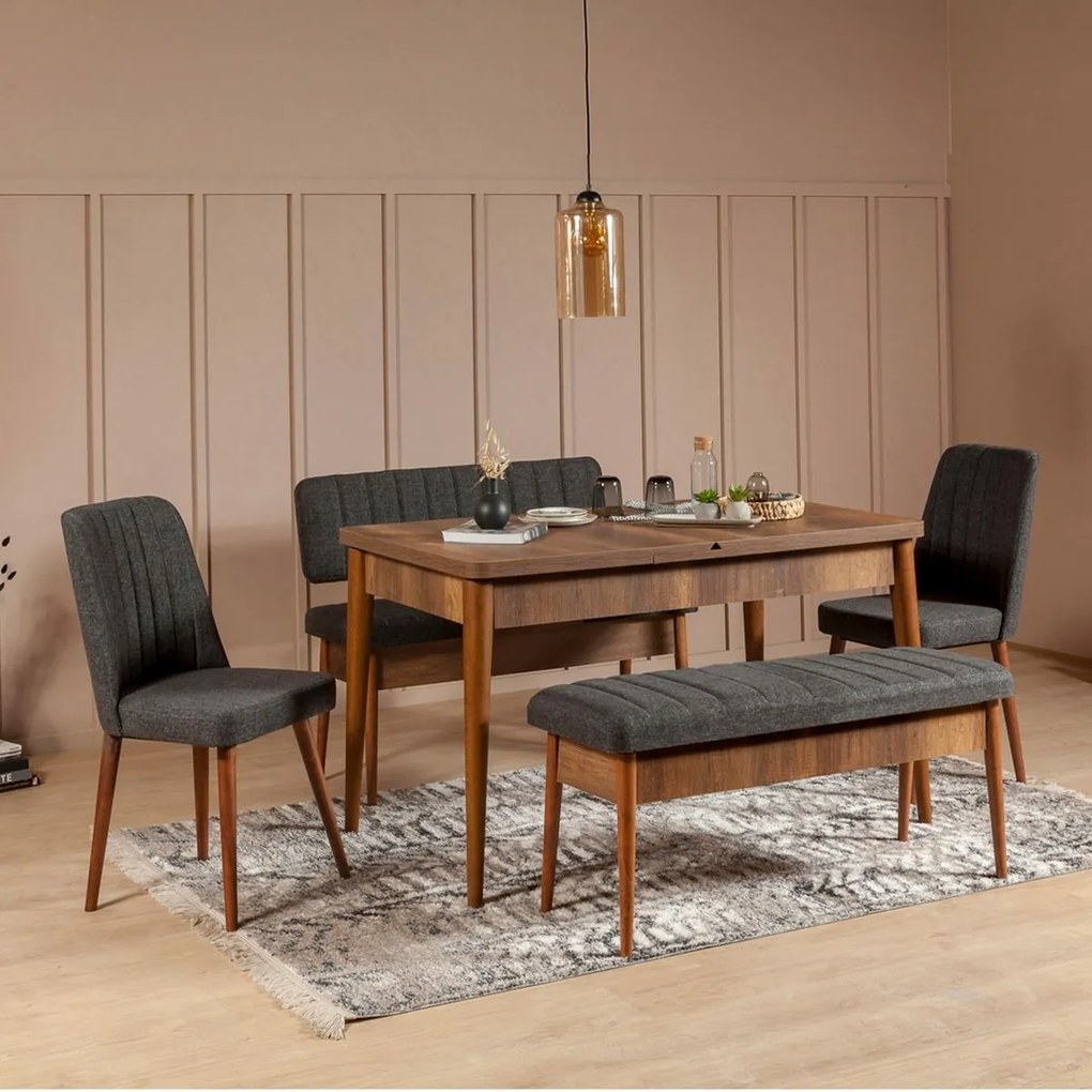 Bancă Vina Anthracite and Walnut