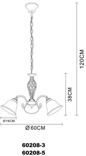 Candelabru clasic cu 3 brate, finisaj brass antique, Odin 60208-3 GL