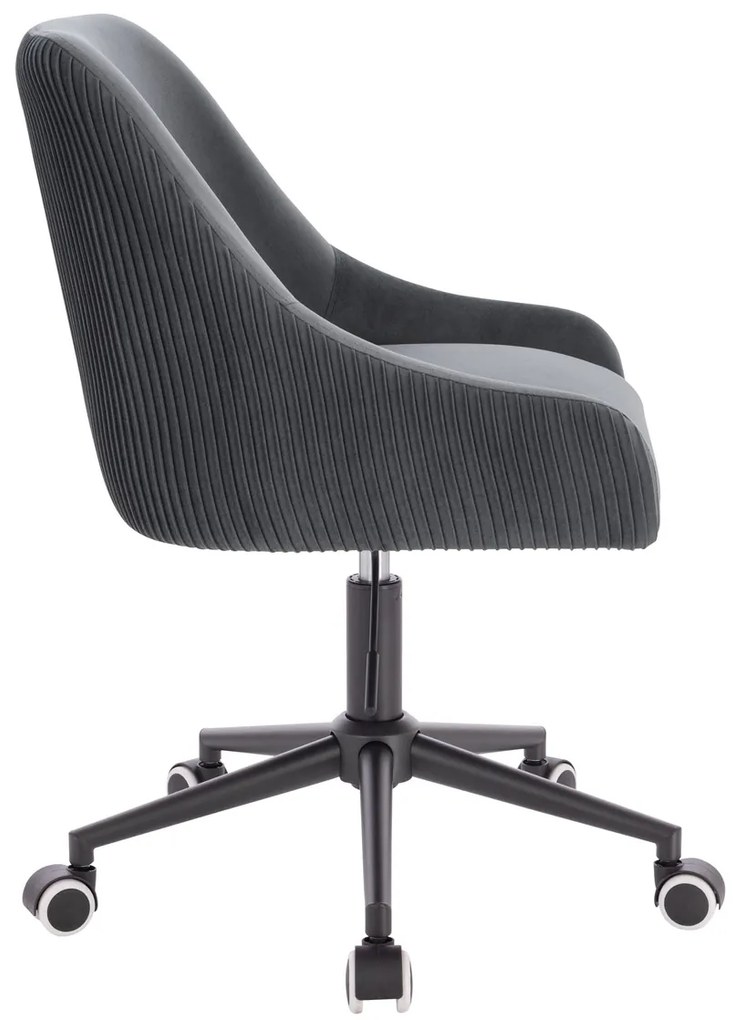 HR920K Scaun Grafit din Catifea cu Bază Neagră