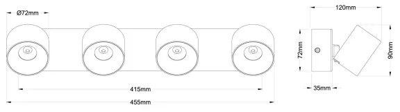 Globo 56961-4S - Spot LED RAE 4xLED/6W/230V