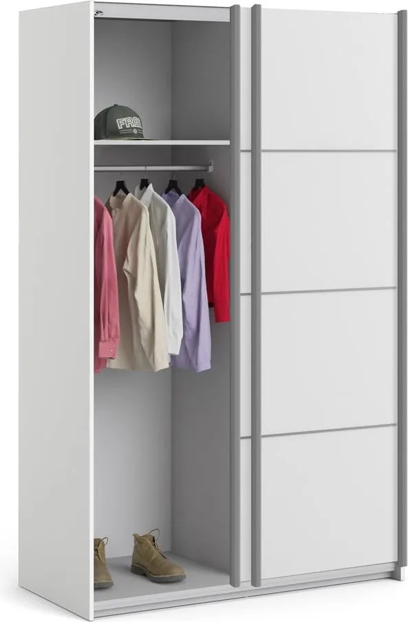 Șifonier cu uși glisante Tvilum Verona, 122x202 cm, alb