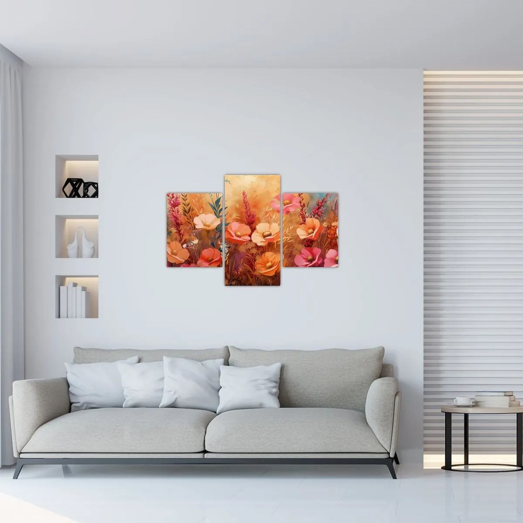 Tablou - Flori de pajiște, pictură (90x60 cm)