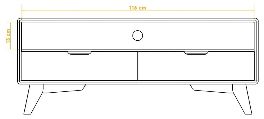 Masă TV din lemn de fag 120x48 cm Greg - The Beds