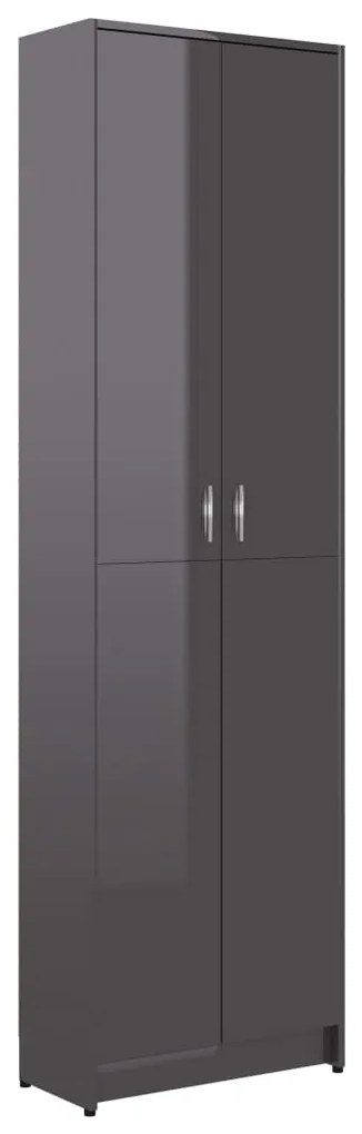 802857 vidaXL Șifonier de hol, gri extralucios, 55x25x189 cm, PAL