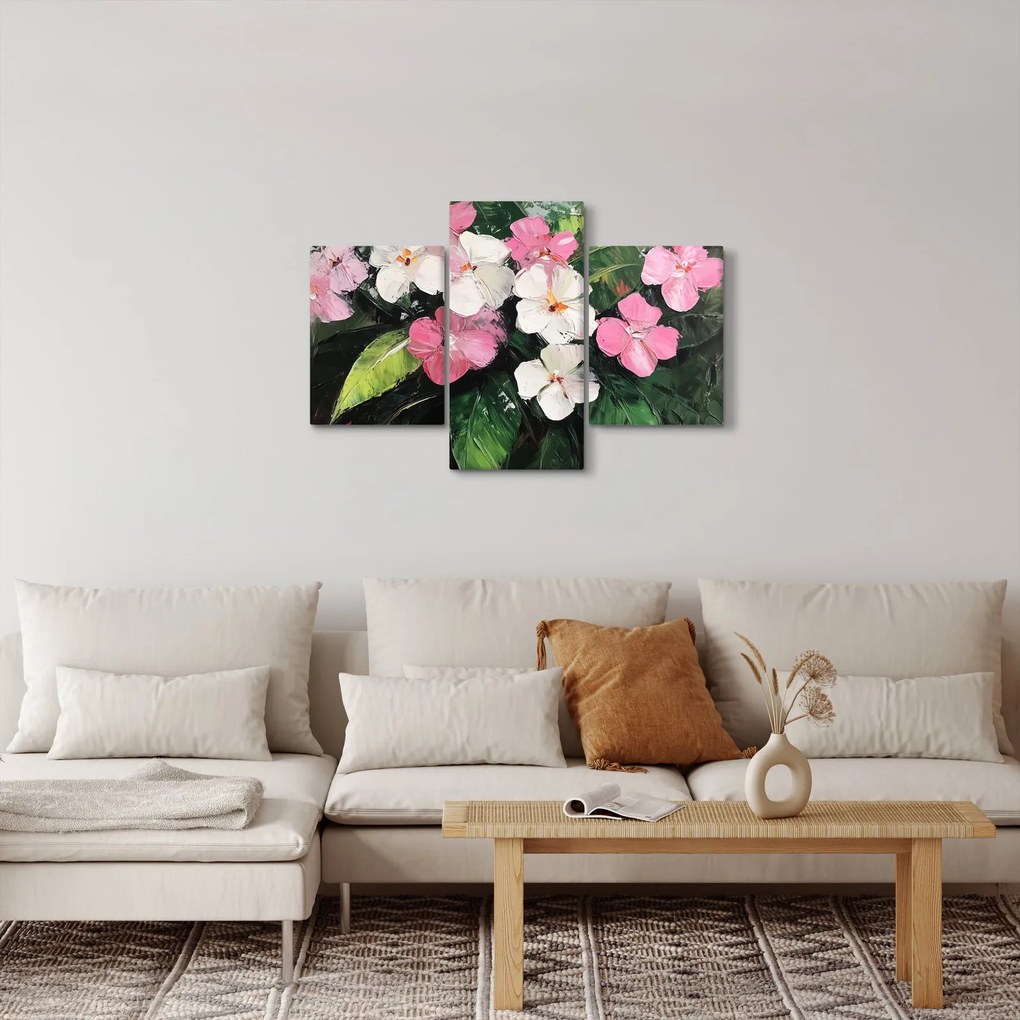 Tablou - Flori roz și albe (90x60 cm)