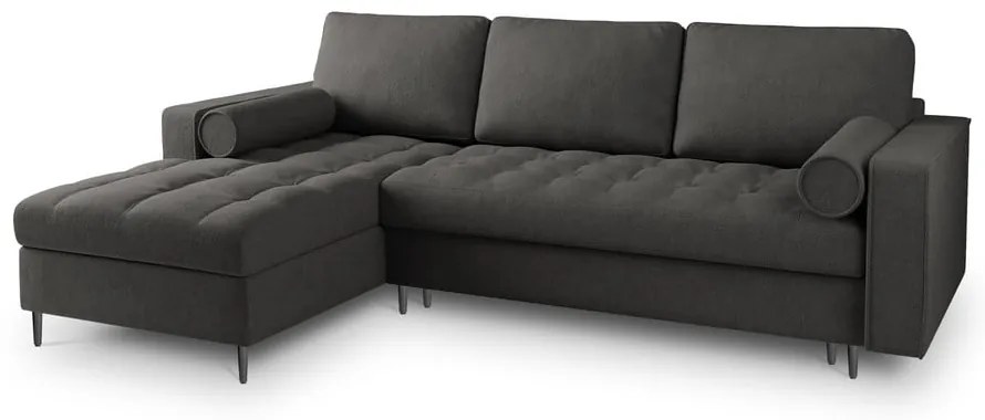 Canapea extensibilă cu șezlong stânga Milo Casa Santo, gri închis