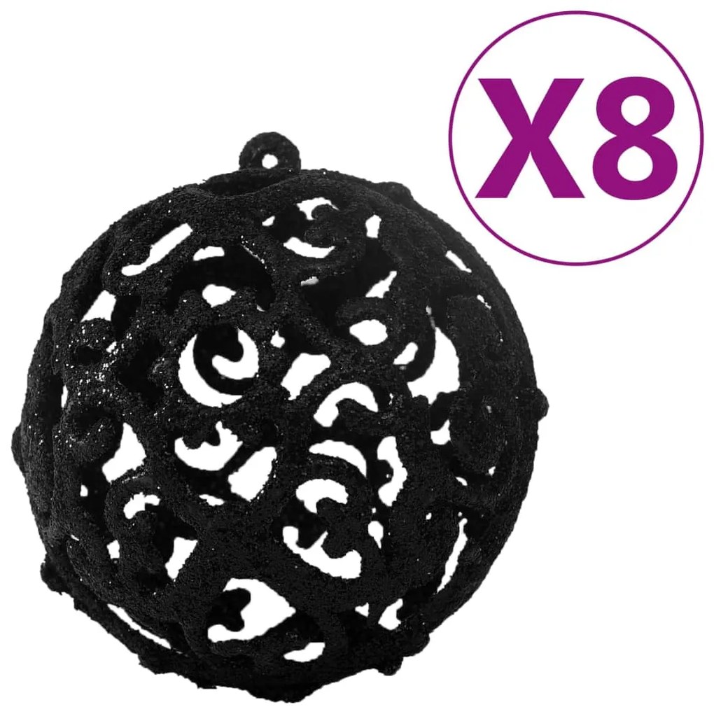 330083 vidaXL Set globuri de Crăciun, 100 piese, negru