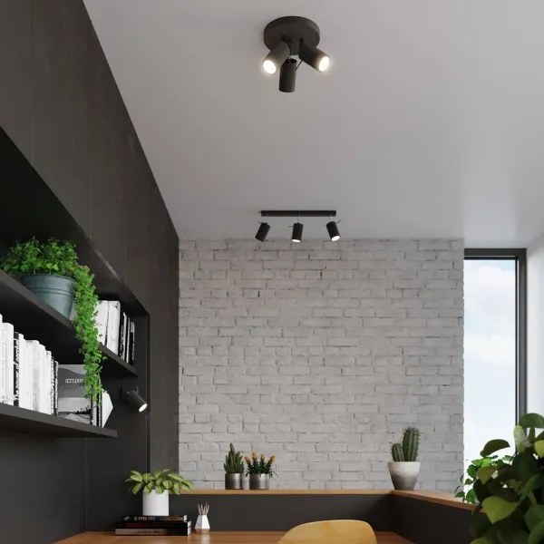 Spot RING 3xGU10/40W/230V negru Sollux SL.1016