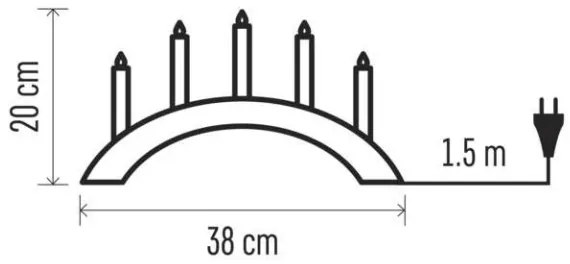 Sfeșnic de Crăciun 5xE10/15W/230V alb