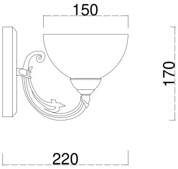 Lampă de perete Brilagi CLASSIC 1xE27/60W/230V alamă