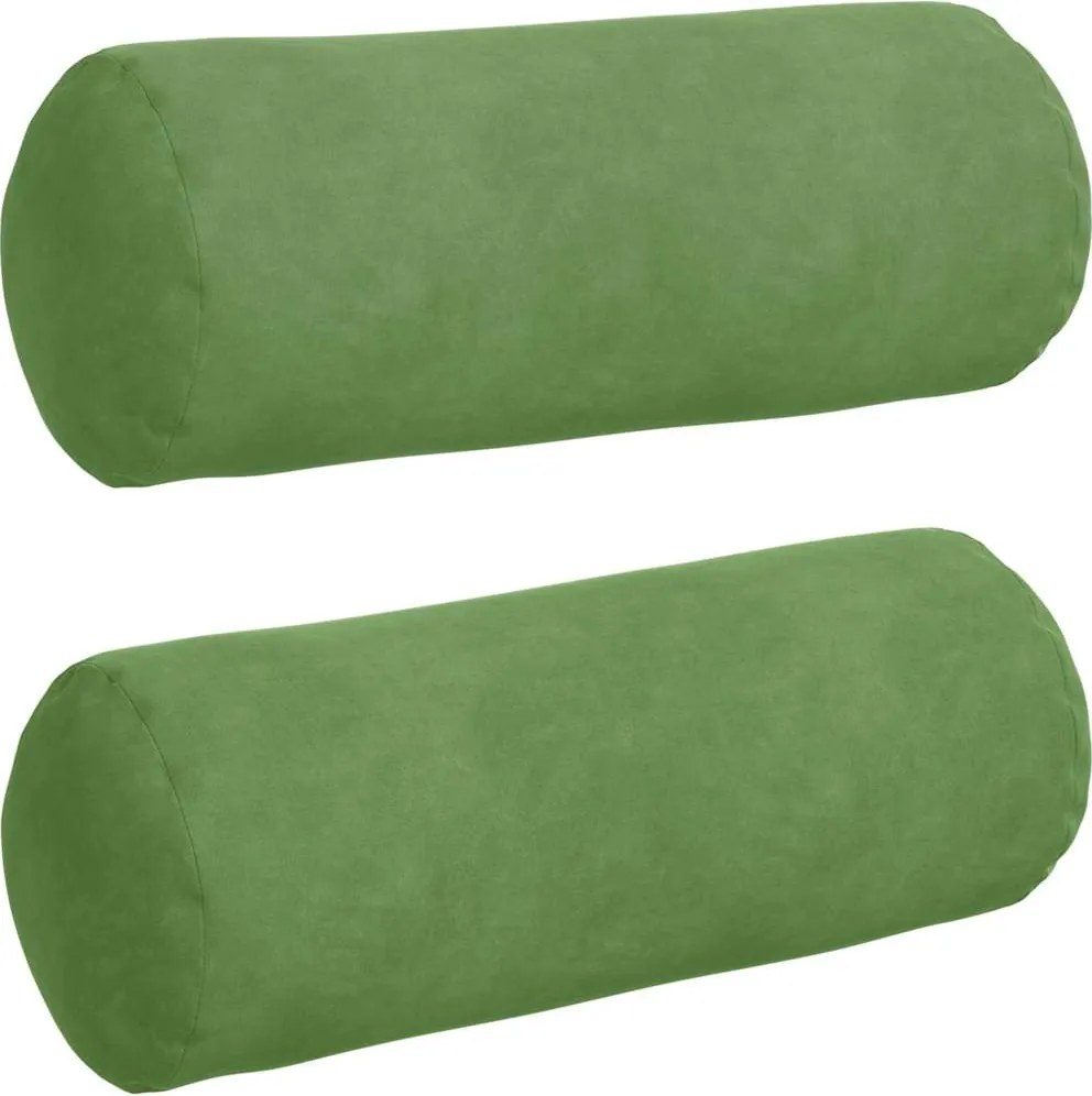 vidaXL Perne Bolster 2 pcs Verde deschis Ø 15 x 40 cm