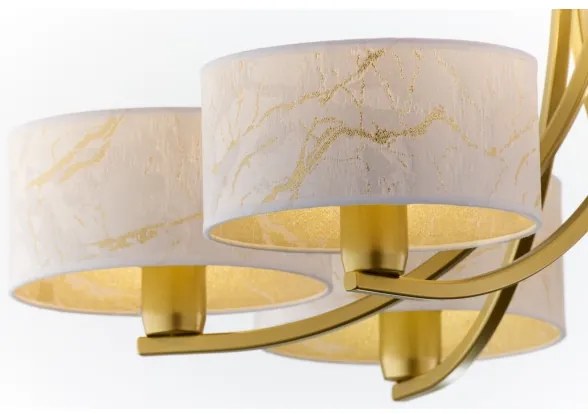 Jupiter 2098 - Lustru cu lanț ARTHUR 6xE27/15W/230V alb/auriu/decor marmură