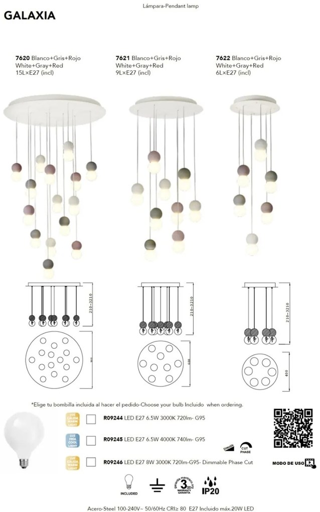 Lustra suspendata design modern decorativ GALAXIA 6L