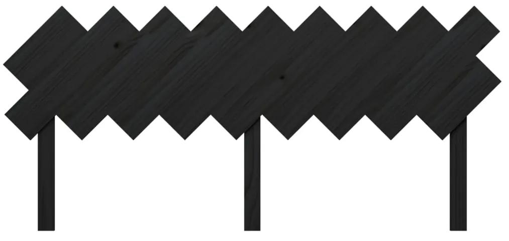 Tablie de pat, negru, 178x3x80,5 cm, lemn masiv de pin 1, Negru, 178 x 3 x 80.5 cm
