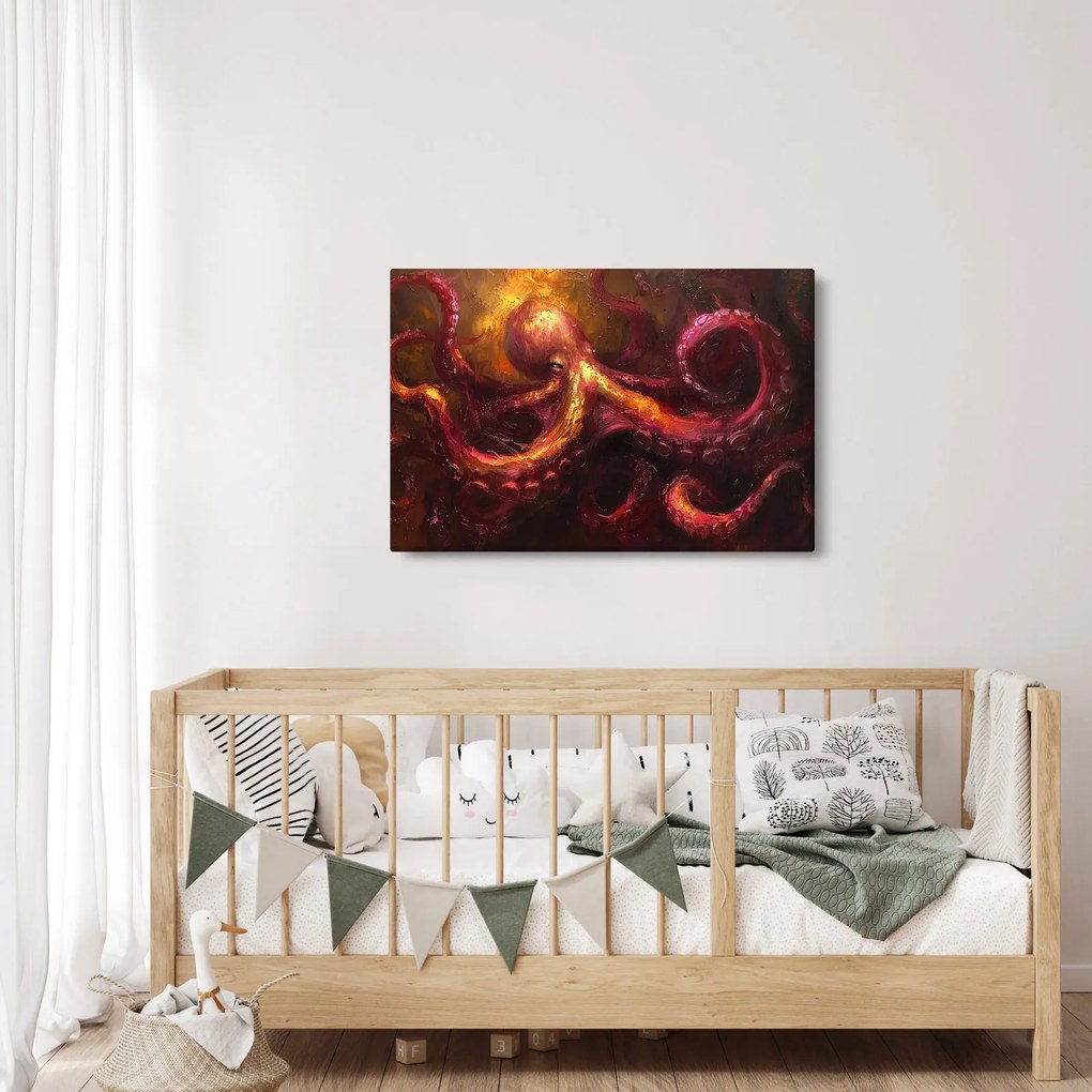 Tablou - Octopus, pictură în ulei (90x60 cm)