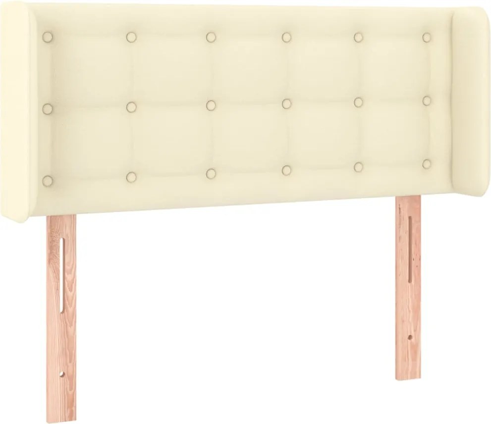 vidaXL Tăblie de pat cu aripioare crem 93x16x78/88 cm piele ecologică