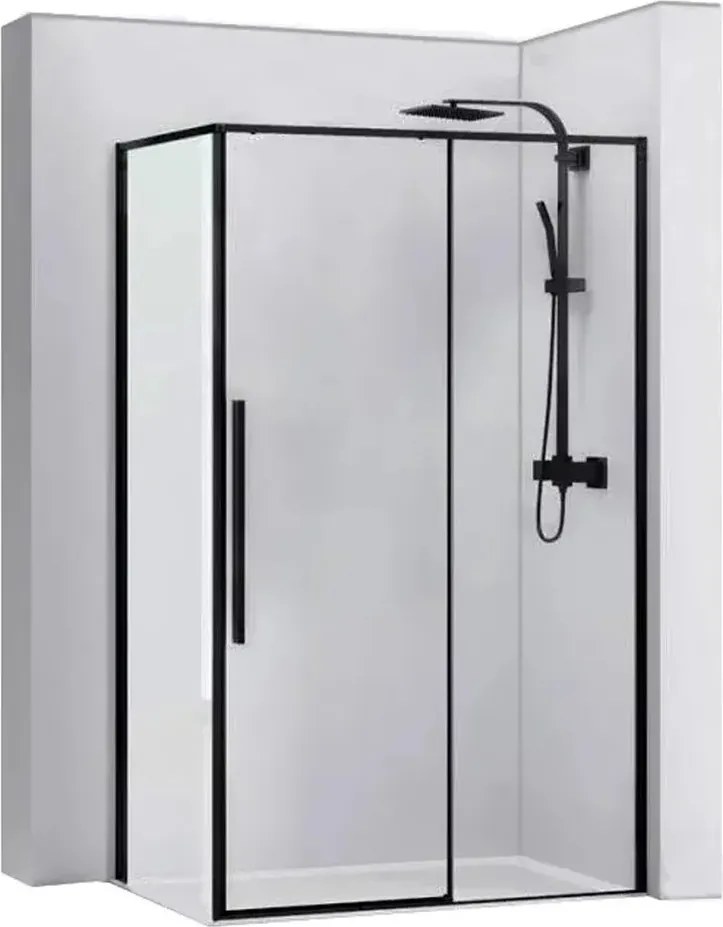 Cabina de dus dreptunghiulara Rea Solar cu usa glisanta 80x100 negru