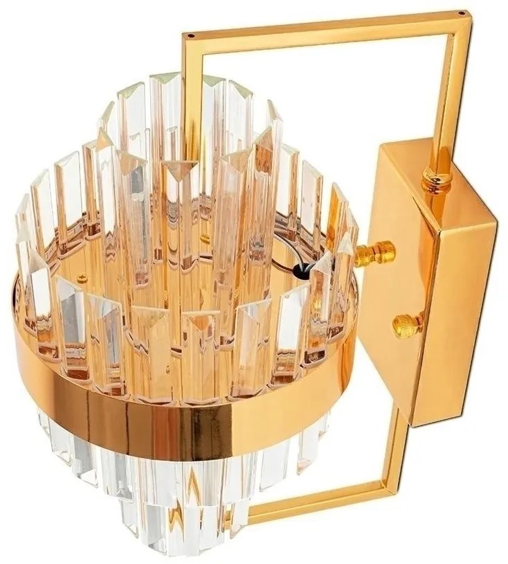 Aplica de perete LED, Metal Auriu, Cristale de Sticla, Empero