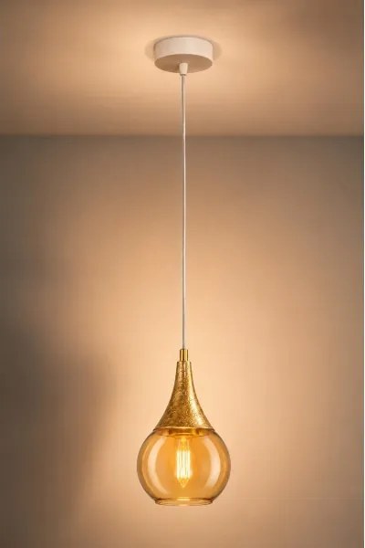 Lustră pe cablu LACRIMA WHITE 1xE27/60W/230V