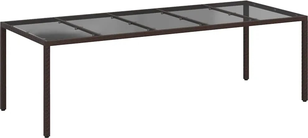vidaXL Masă de Grădină Maro 250 x 100 x 75 cm poliratan