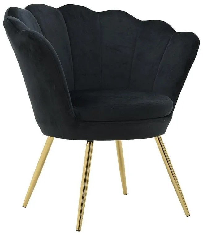Fotoliu Black Gold Velvet 76cm x 60cm x 80cm