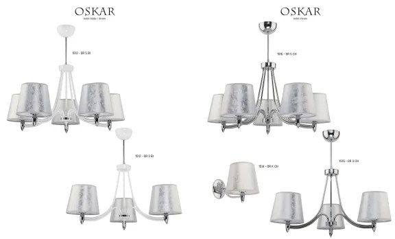 Jupiter 1513 - OR 5 bi - Lustra cu tija OSKAR 5xE27/60W