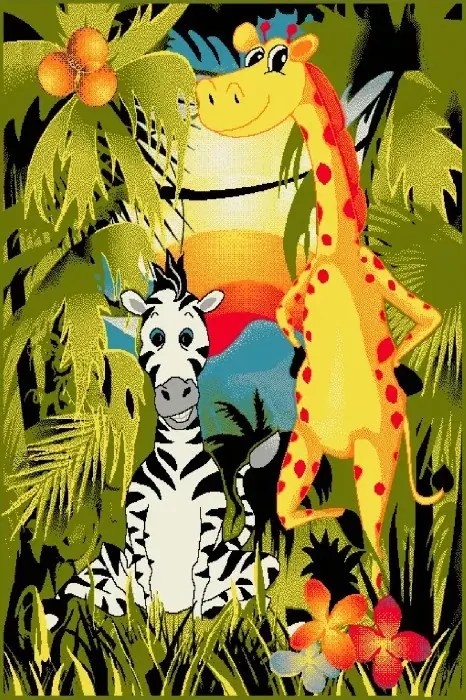 Covor cu Animale Pentru Copii 11375-130 Selectează mărime: 120 X 170