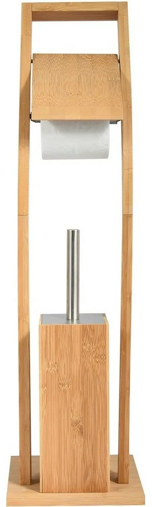 MSV Suport din bambus pentru hârtie igienică cuperie 16 x 29 x 70 cm